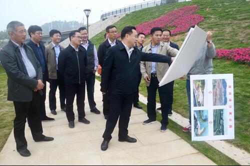上饒市人大副主任、鄱陽縣縣委書記張禎祥蒞臨新昌南湖西河濕地公園項目