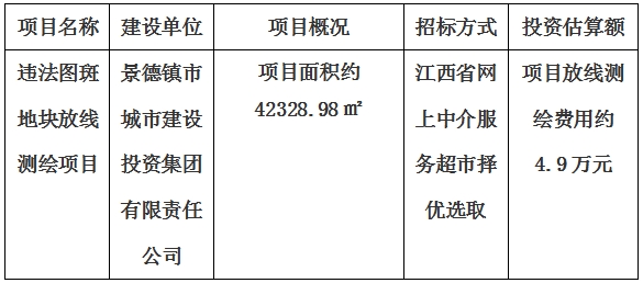 違法圖斑地塊放線測(cè)繪項(xiàng)目計(jì)劃公告